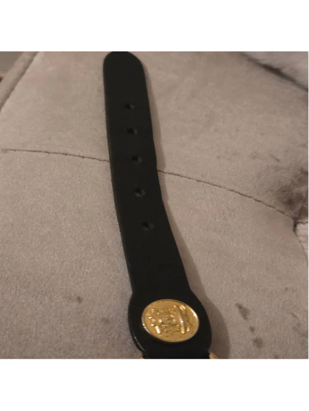 Gianni Versace Vintage gold plated Medusa Coin Leather Belt